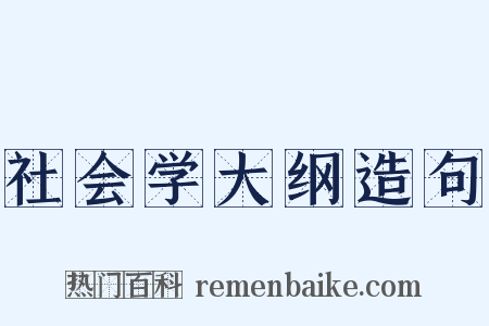 社会学大纲造句是什么意思的图片